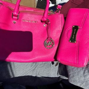 Michael Kors purse and wallet hot pink